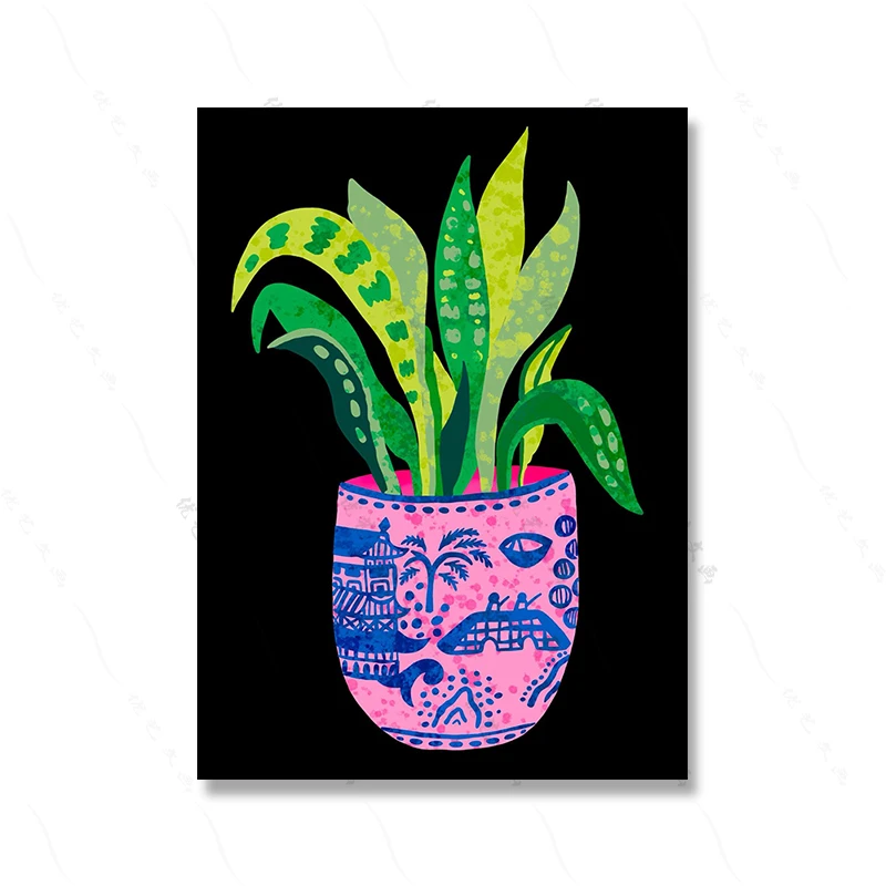 Plakat artystyczny z tygrysem i motywem Tarot - abstrakcyjna grafika do salonu Fioletowy