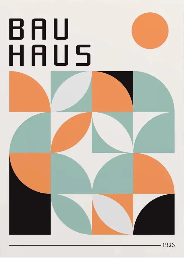 Plakat Bauhaus abstrakcyjny wschód słońca Burgundia