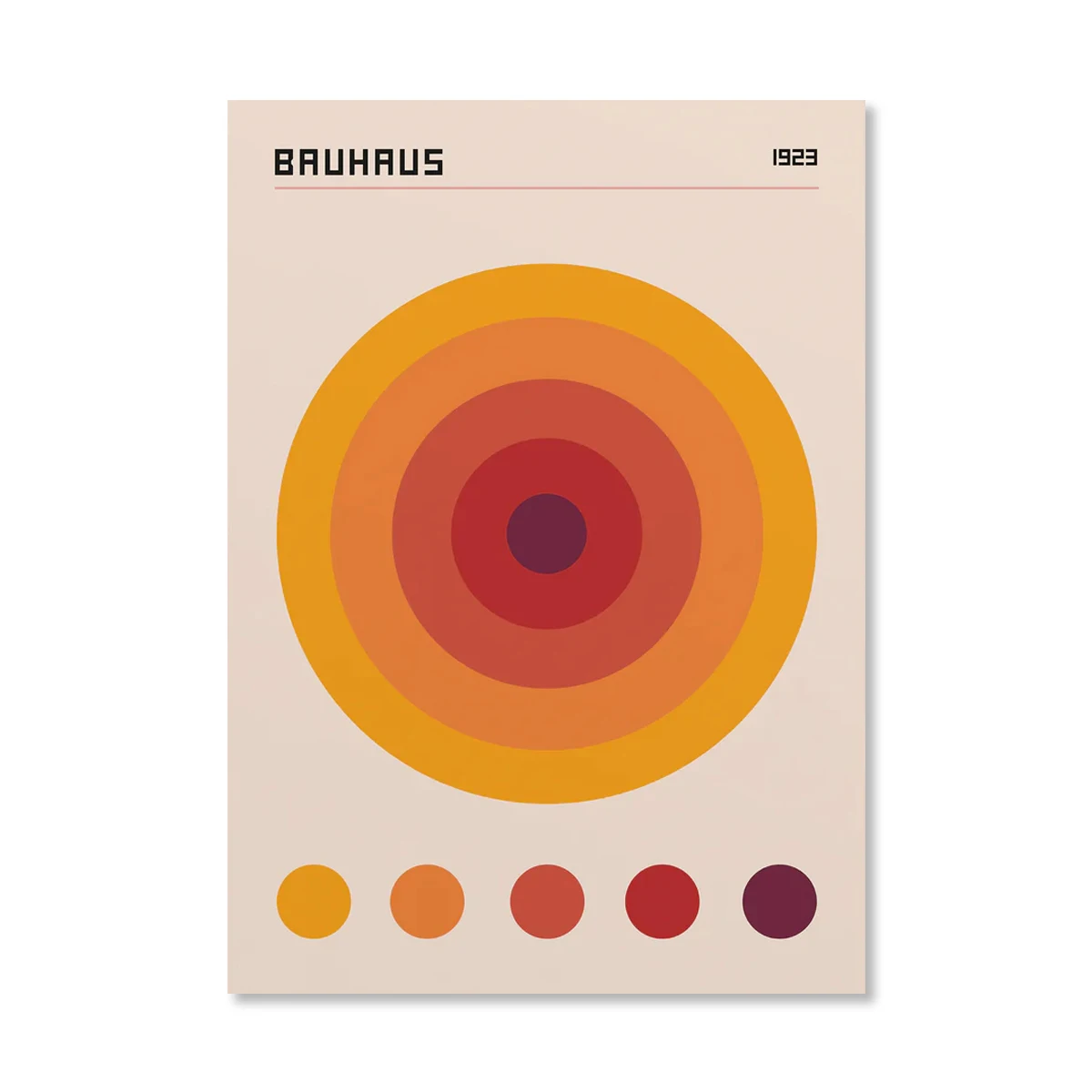 Plakat Bauhaus abstrakcyjny wschód słońca Fioletowy/фиолетовый