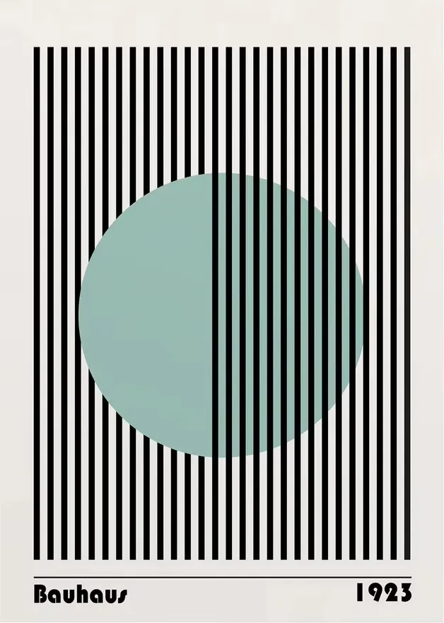 Plakat Bauhaus abstrakcyjny wschód słońca Głęboki niebieski