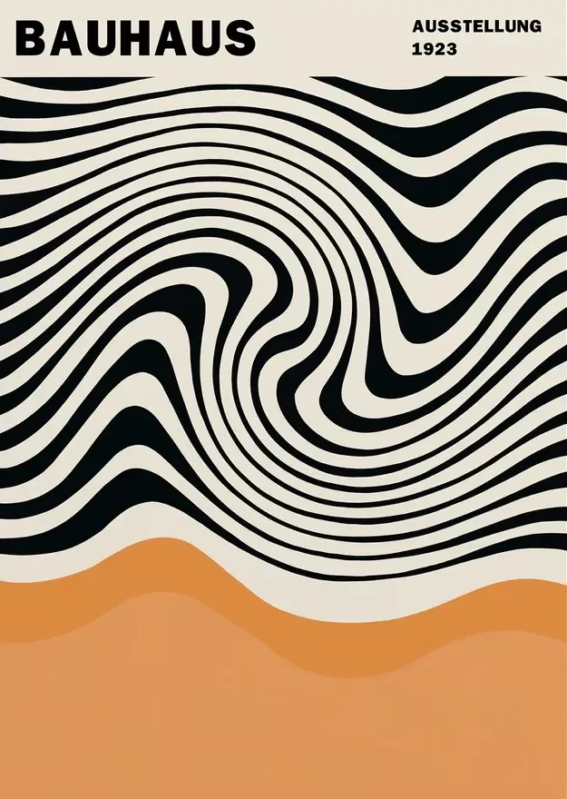 Plakat Bauhaus abstrakcyjny wschód słońca Kolba