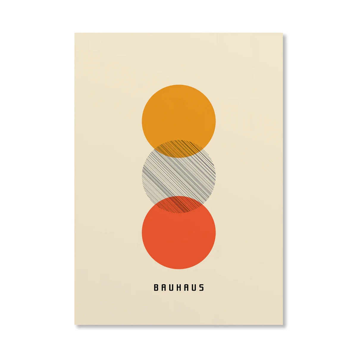 Plakat Bauhaus abstrakcyjny wschód słońca Srebrny