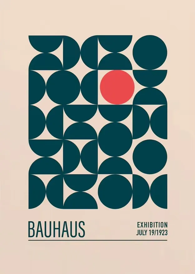 Plakat Bauhaus abstrakcyjny wschód słońca Wielo
