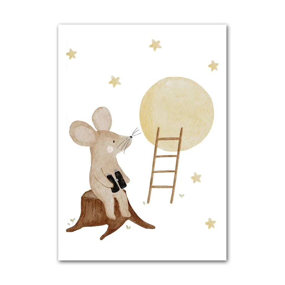 Plakat boho z misiami pandą i balonami – canvas do pokoju dziecięcego Różowy