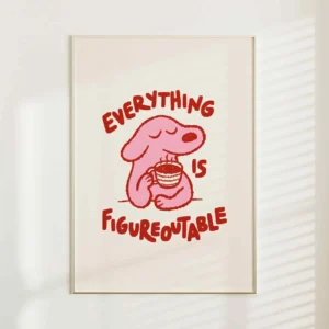 Plakat abstrakcyjny canvas "Everything is Figure" – nowoczesna sztuka ścienna żółty
