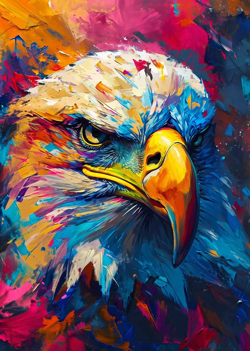 Plakat canvas kolorowe zwierzęta graffiti — lew tygrys wilk Czerwony