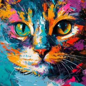 Plakat canvas kolorowe zwierzęta graffiti — lew tygrys wilk żółty