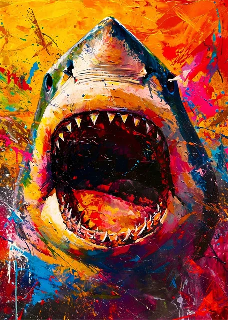 Plakat canvas z kotem i lwem w stylu graffiti — kolorowy art print Jasnozielony