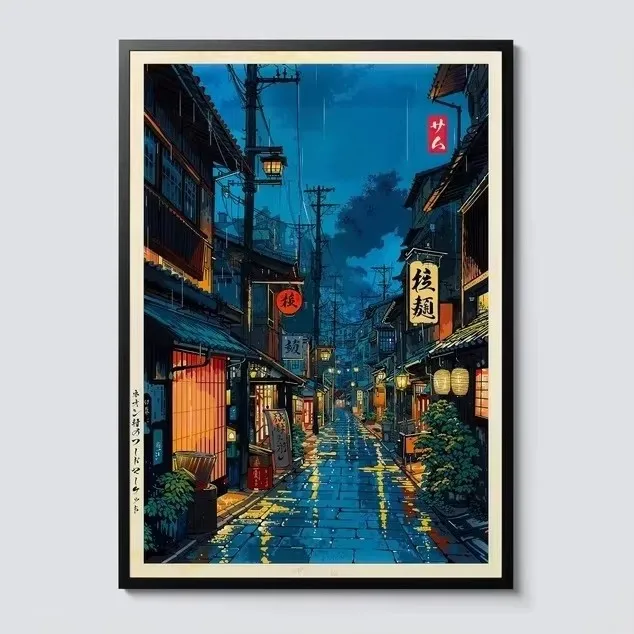 Plakat na płótnie Anime Ramen Shop Biały
