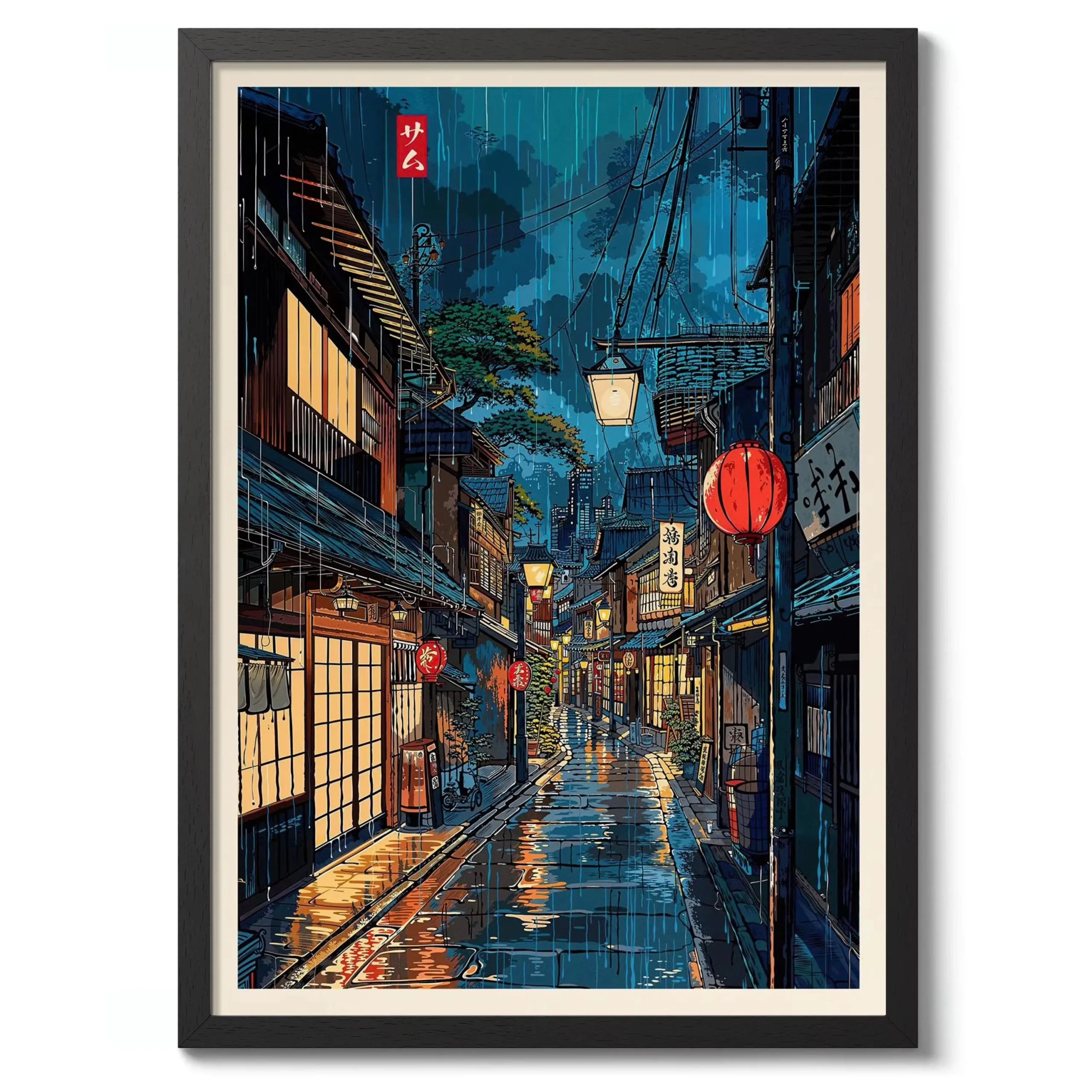 Plakat na płótnie Anime Ramen Shop Czerwony