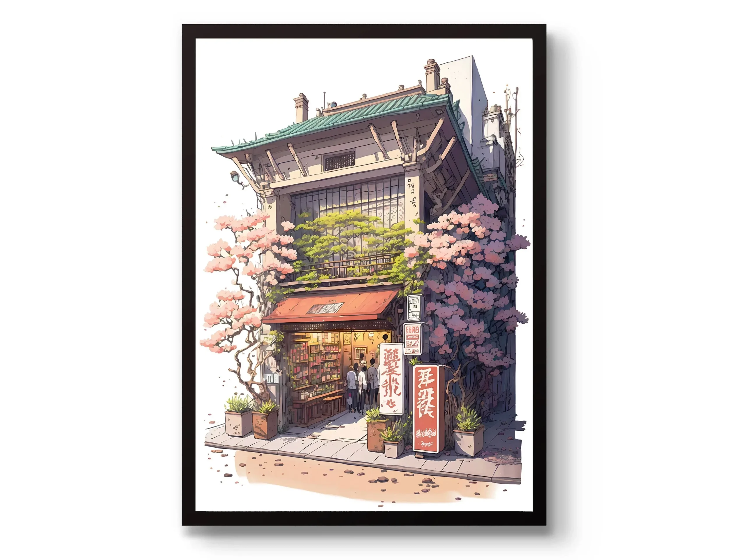 Plakat na płótnie Anime Ramen Shop Fioletowy
