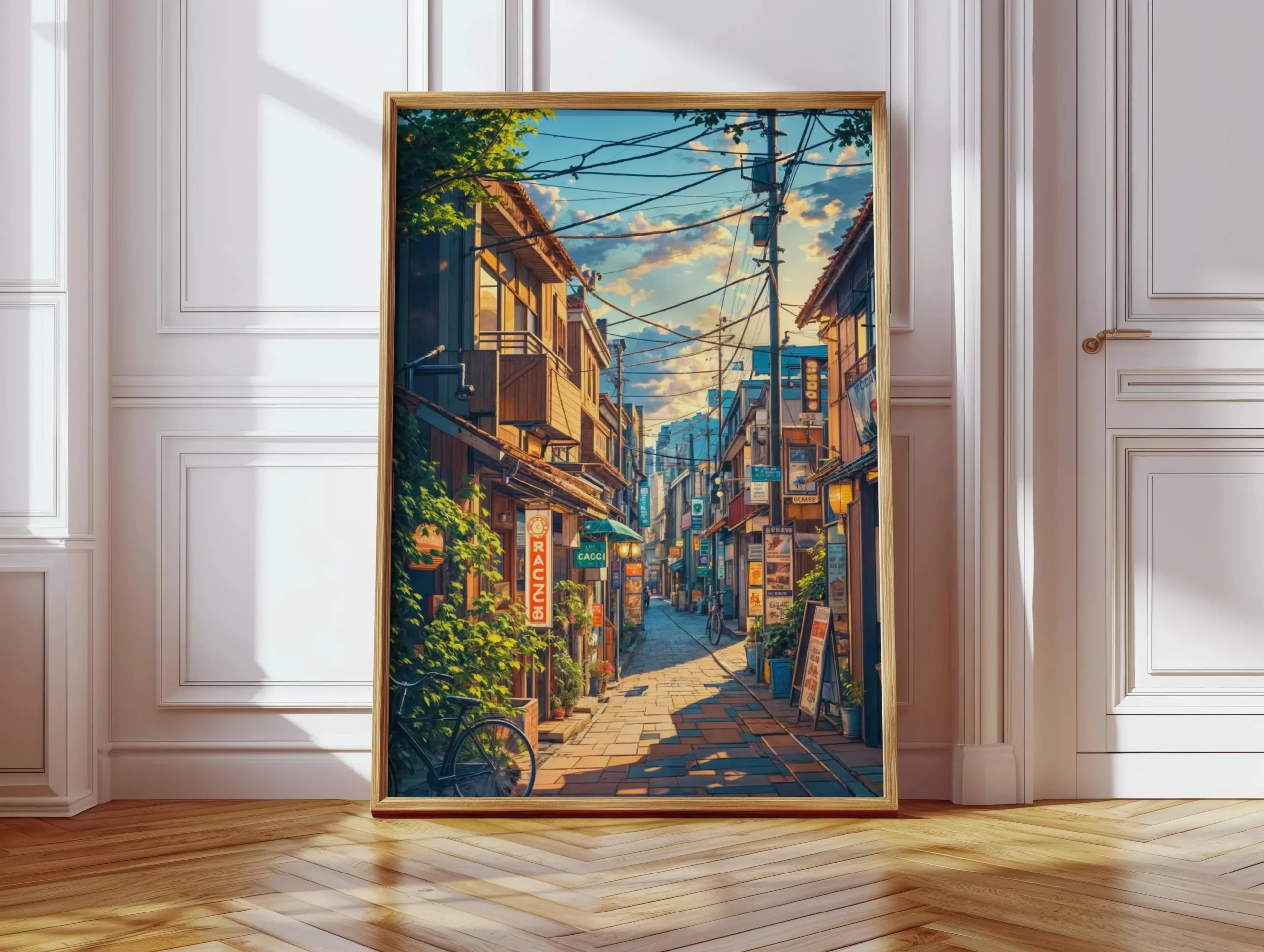 Plakat na płótnie Anime Ramen Shop Jasny niebieski
