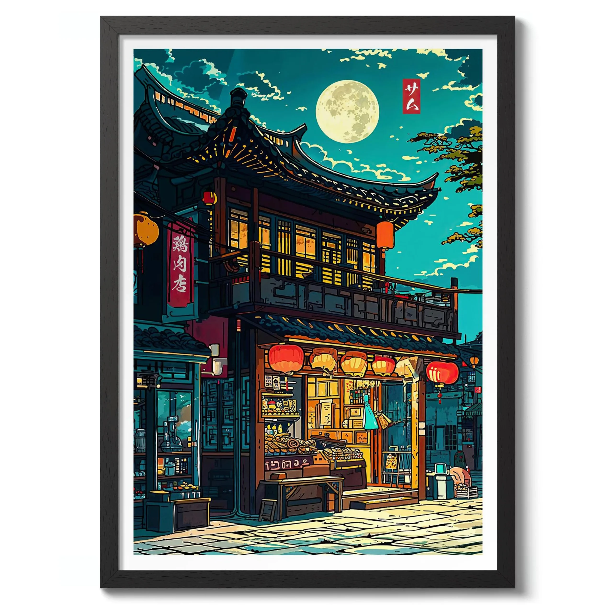 Plakat na płótnie Anime Ramen Shop Kawa