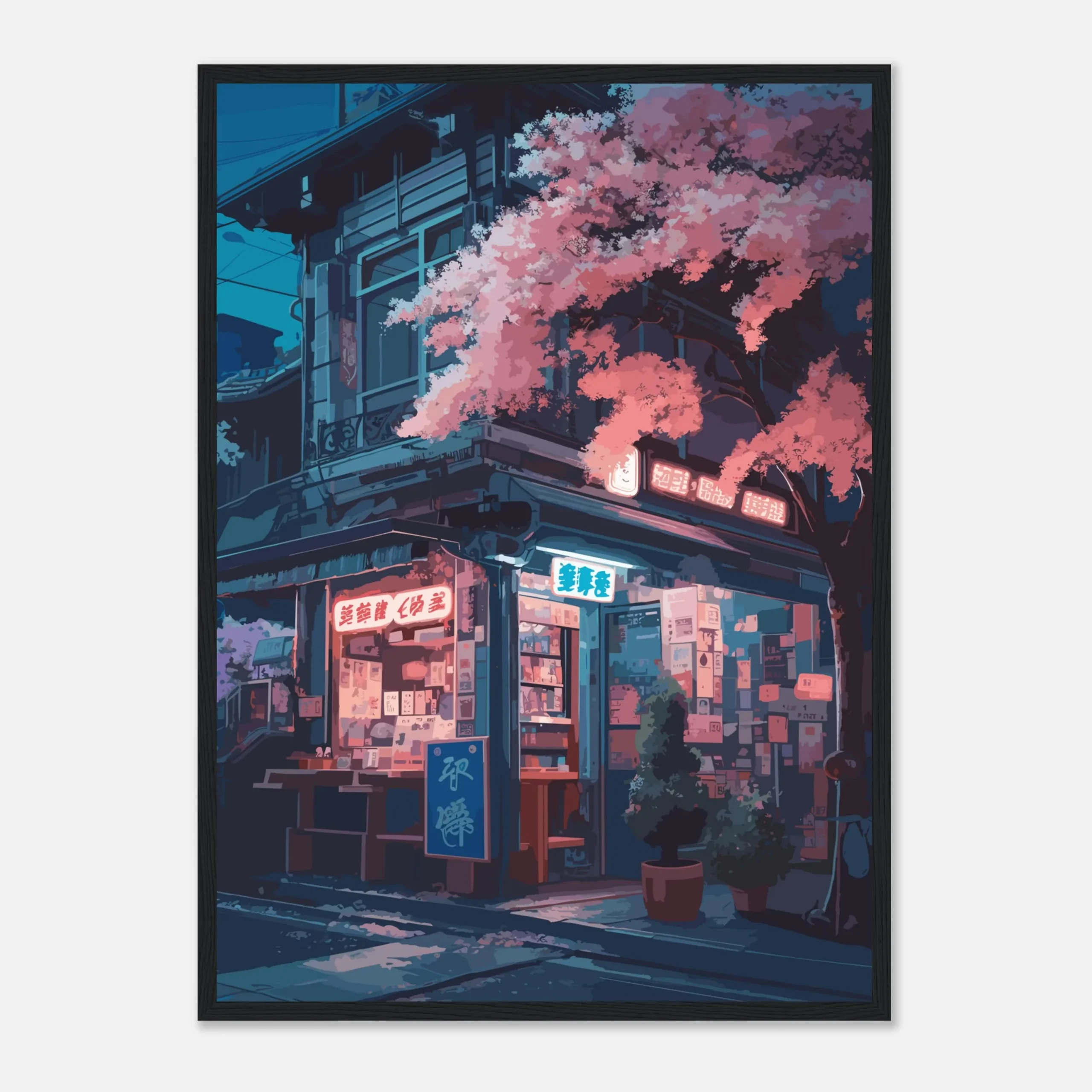 Plakat na płótnie Anime Ramen Shop Różowy