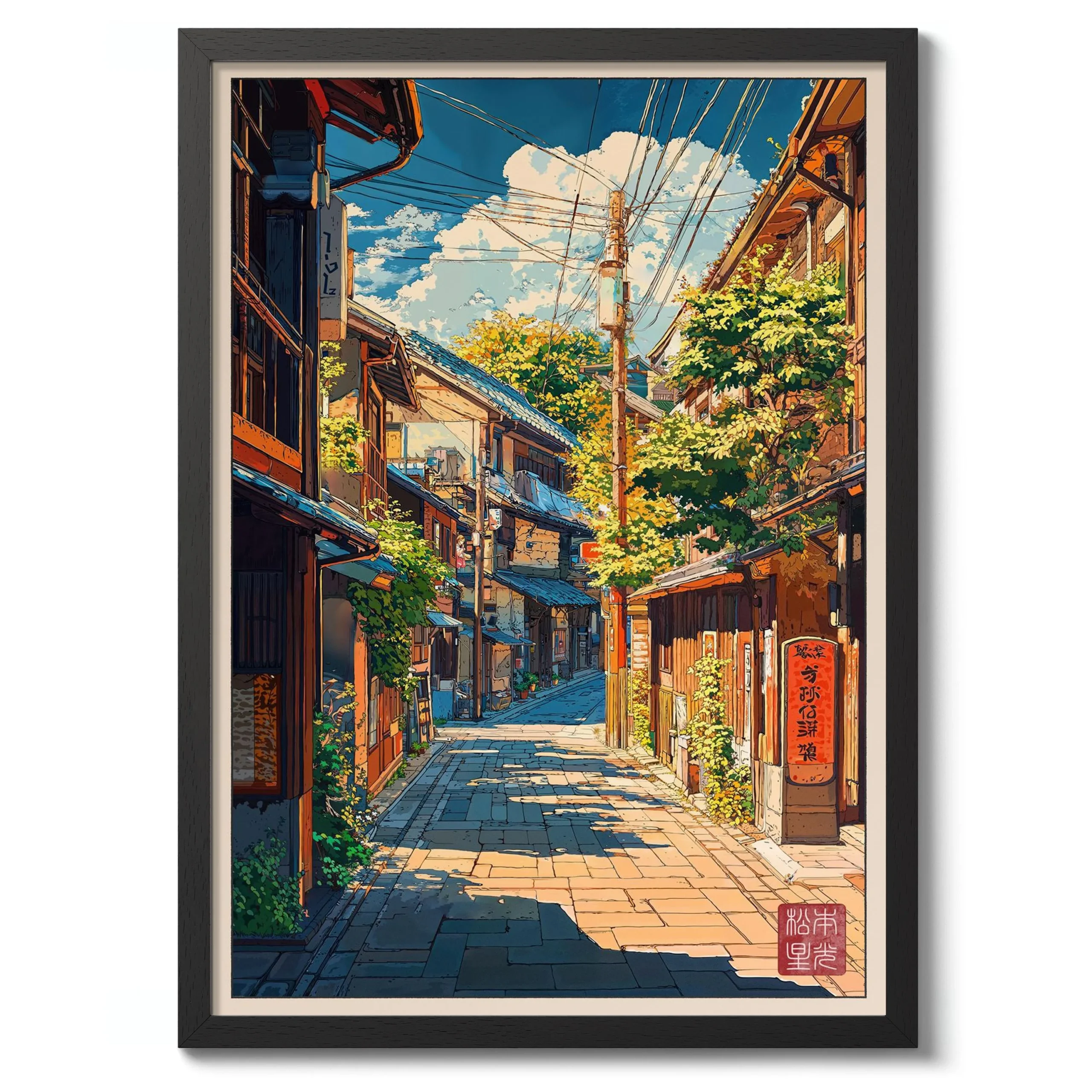 Plakat na płótnie Anime Ramen Shop żółty