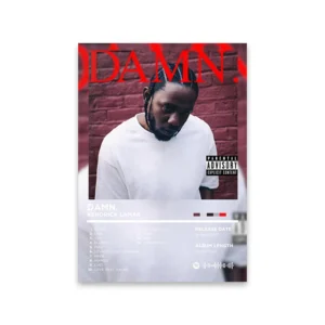 Plakat na płótnie z okładką albumu hip-hop - dekoracja ścienna retro żółty