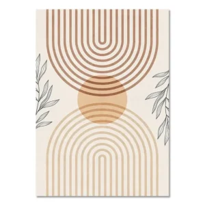 Plakat Nordic boho bloki kolorów ludzie liście minimalizm Niebieski