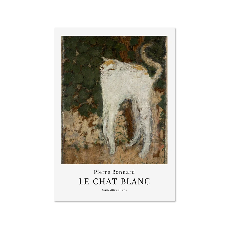 Plakat Pierre Bonnard Le Chat Blanc reprodukcja na płótnie Biały