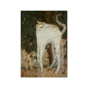 Plakat Pierre Bonnard Le Chat Blanc reprodukcja na płótnie żółty
