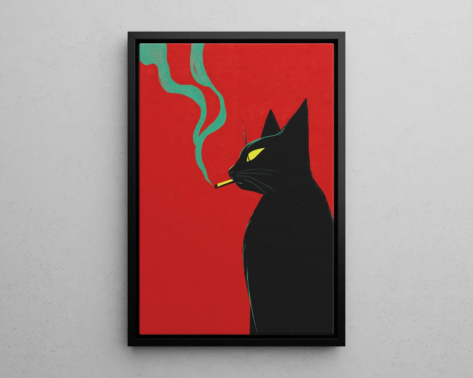 Plakat retro czarny kot vintage do kuchni Czarny