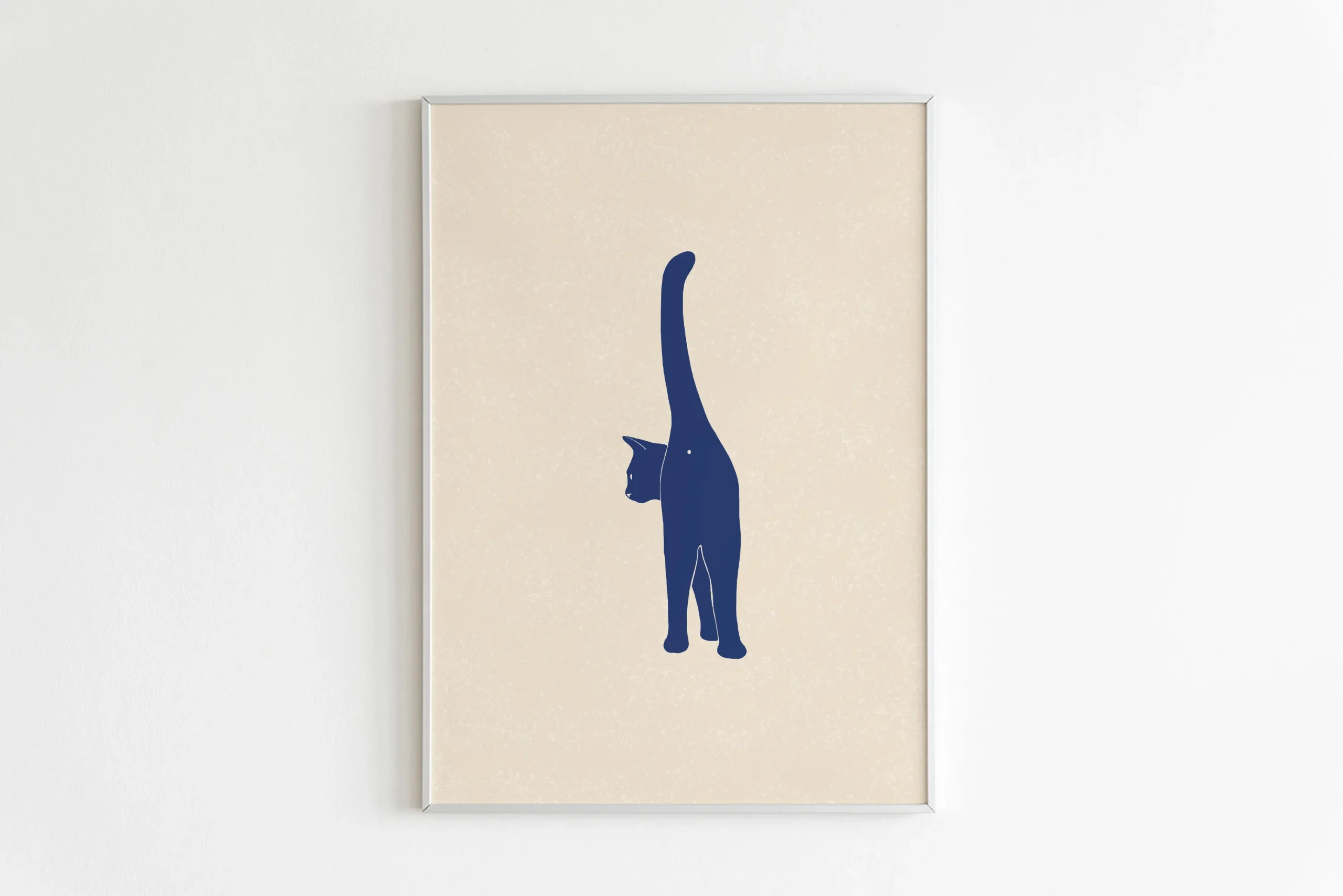 Plakat z śpiącymi kotkami na płótnie — minimalistyczna ilustracja do salonu Jasny