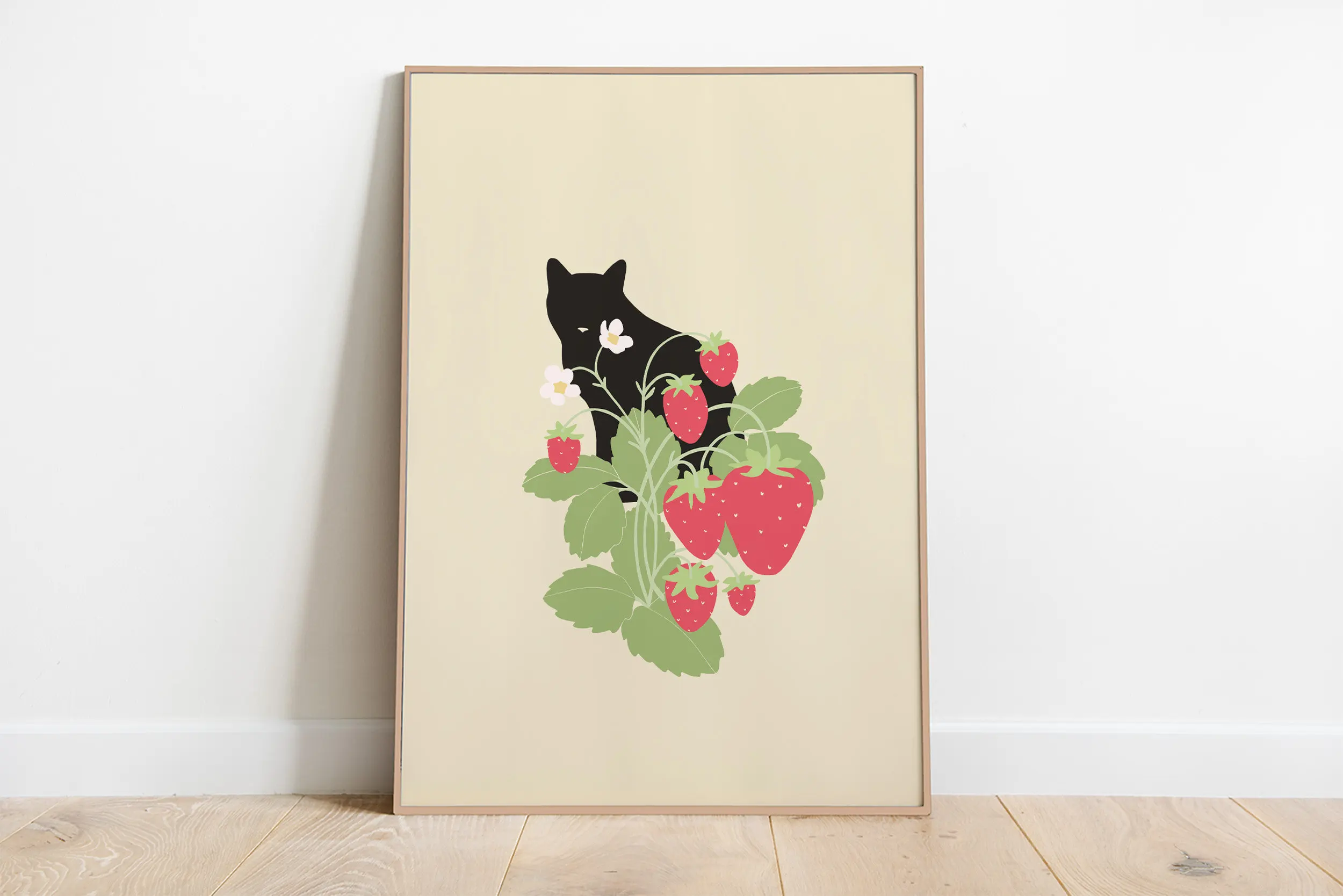 Plakat z śpiącymi kotkami na płótnie — minimalistyczna ilustracja do salonu Niebieski