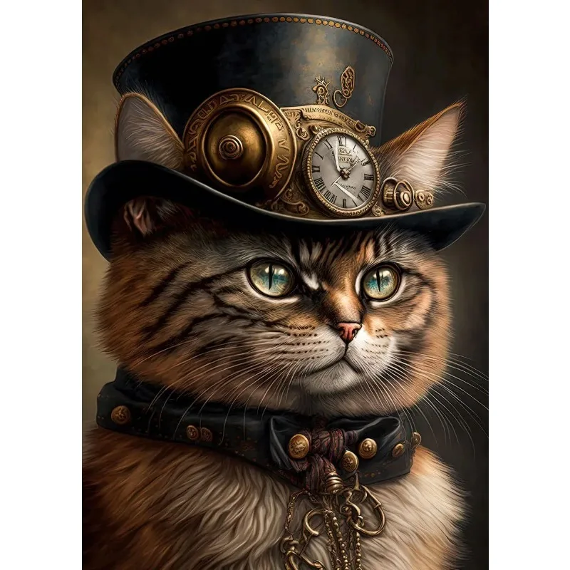 Plakat Steampunk ze zwierzętami – obraz na płótnie do salonu Zielony