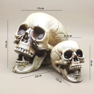 Realistyczna plastikowa czaszka na Halloween, dekoracja do domu i ogrodu Retro