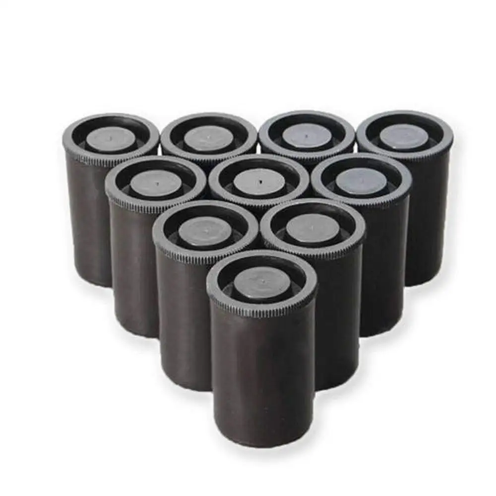Plastikowe pojemniki na drobiazgi 33 mm 10 szt. z pokrywką Czarny