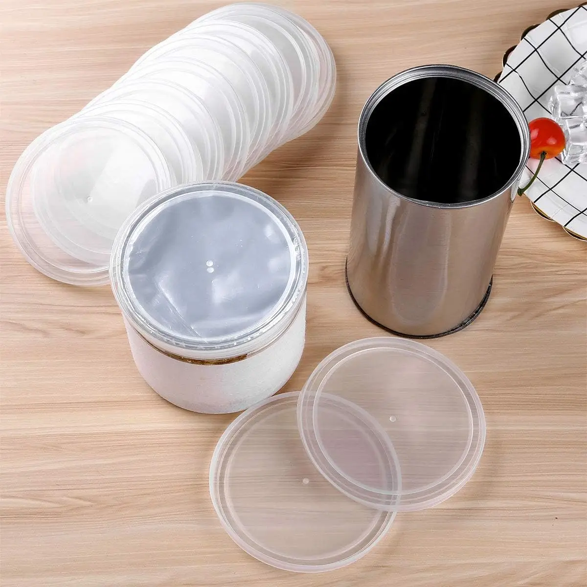 Plastikowe pokrywki do puszek z karmą, zestaw 10 szt. śliwka