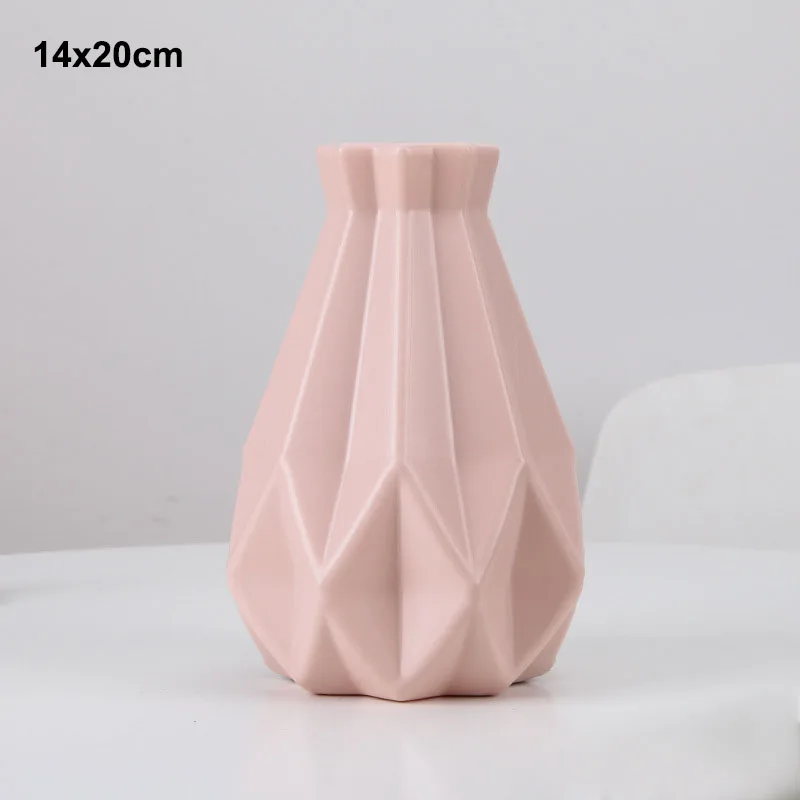 Plastikowy wazon origami w stylu Morandi Różowy