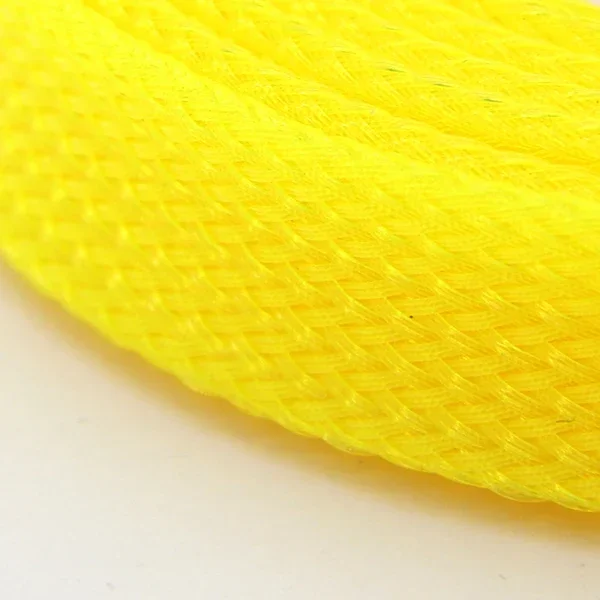 Pleciony oplot na kable PET, kolorowy organizer żółty