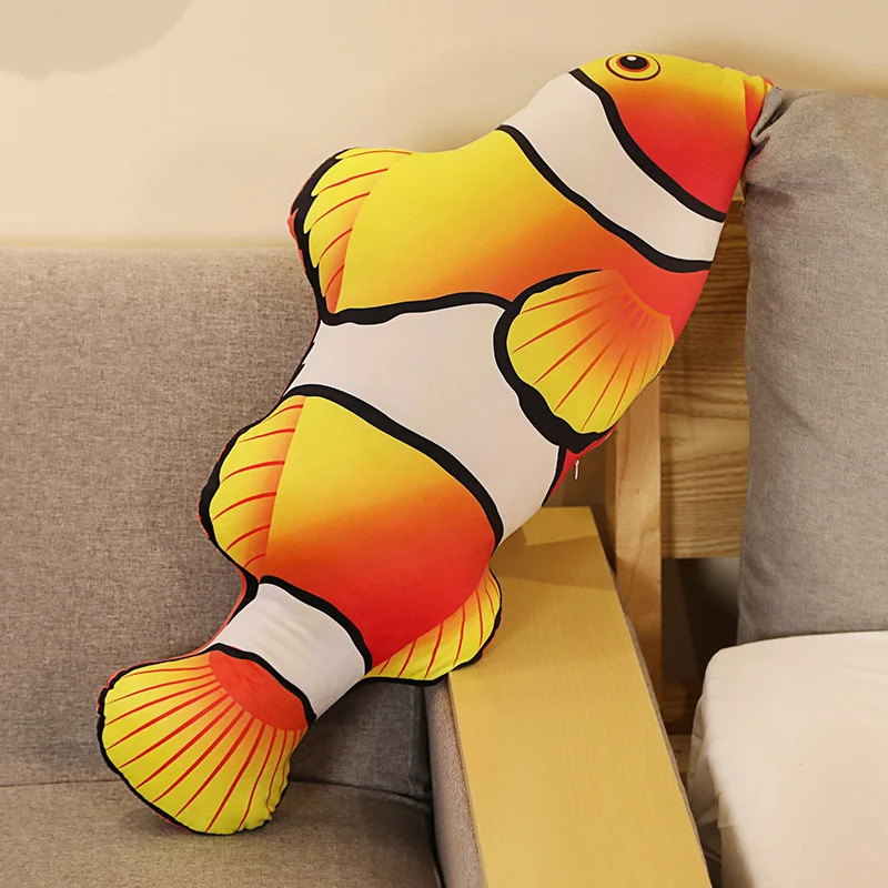 Pluszowa poduszka rybka 3D dekoracyjna na sofę Czerwony