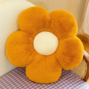 Pluszowa poduszka kwiat słonecznik 35 cm – dekoracja sypialni i biura Brązowy