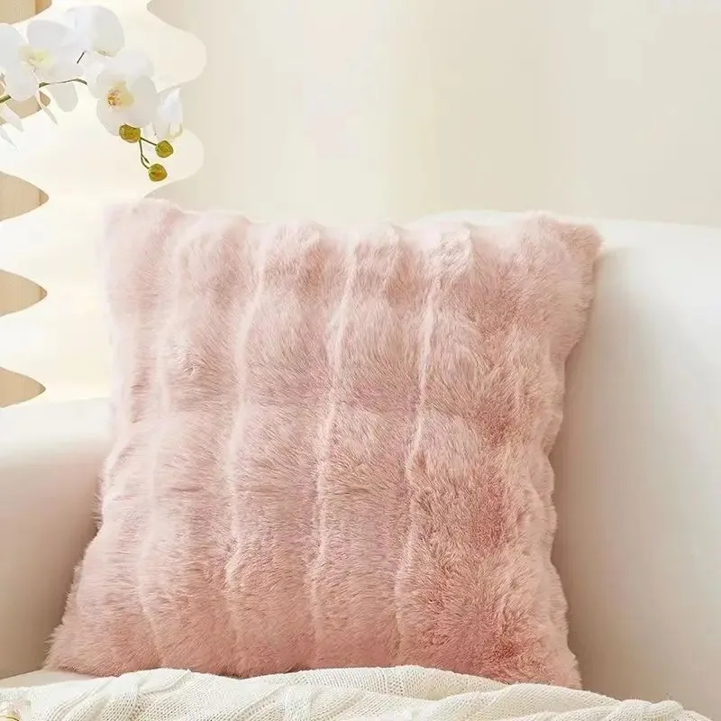 Supermiekka pluszowa poszewka na poduszkę Nordic — dekoracja salonu 45×45 cm Różowy