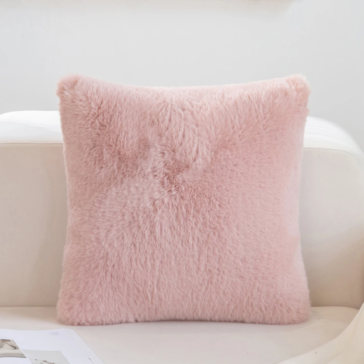 Pluszowa poszewka ze sztucznego futra ciepła miękka dekoracyjna sofa Różowy