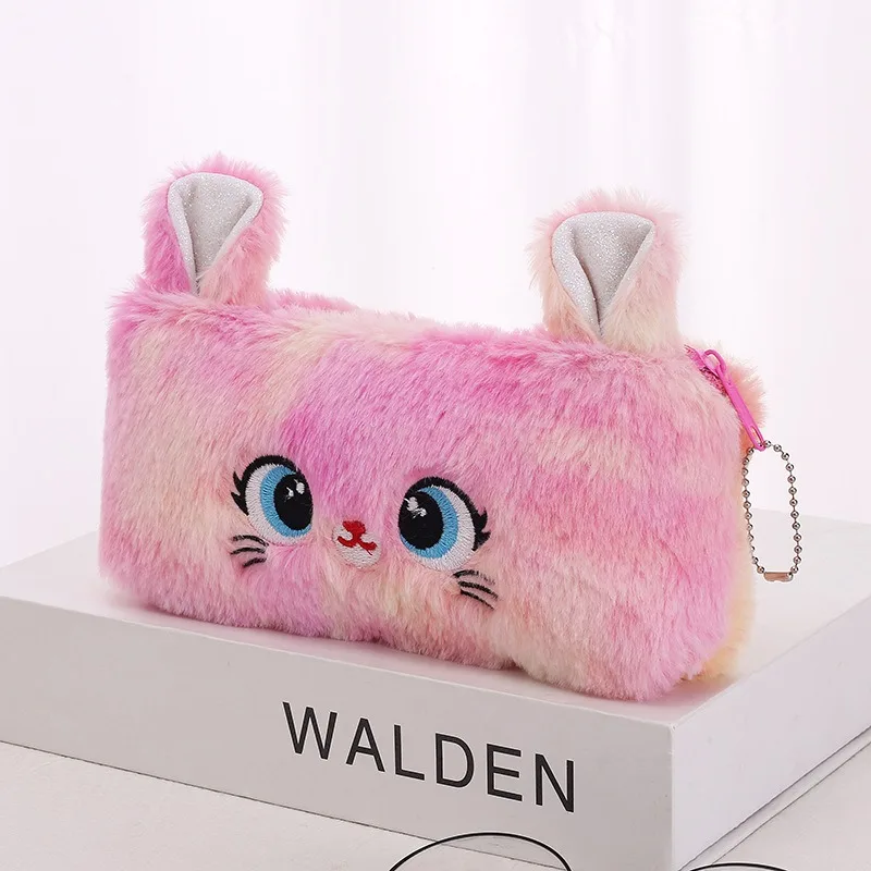 Pluszowy piórnik kawaii kot - duża pojemność żółty