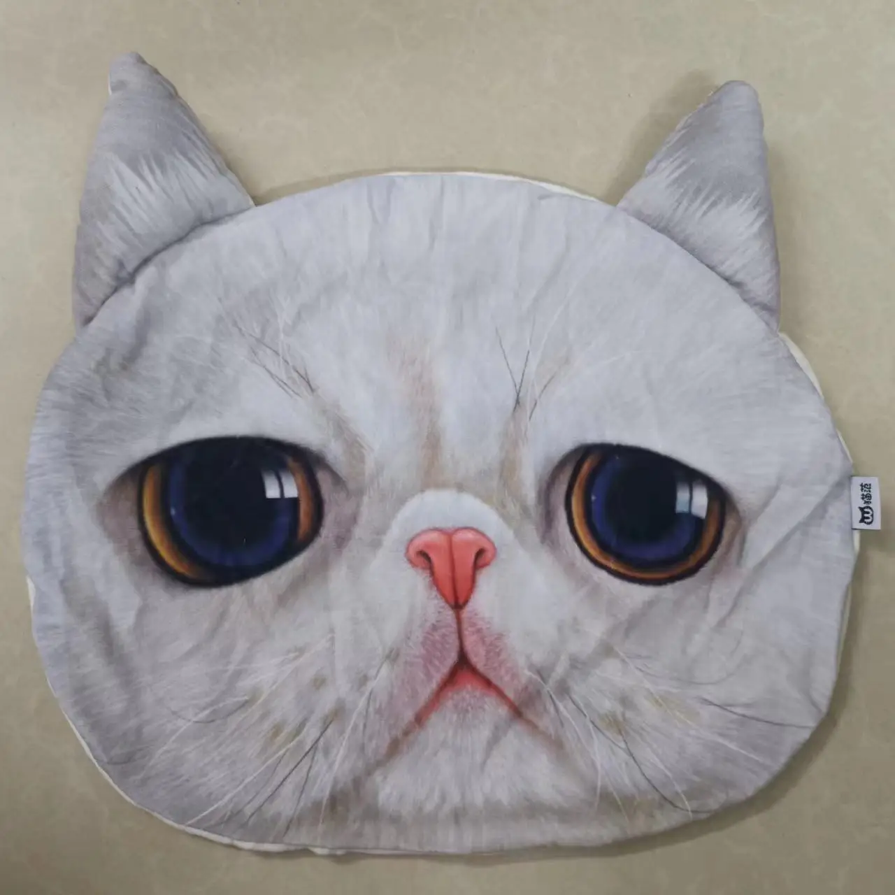 Poduszka 3D w kształcie głowy kota lub psa 35 cm Fioletowy