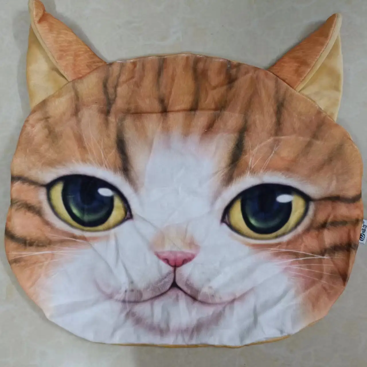 Poduszka 3D w kształcie głowy kota lub psa 35 cm Granatowy