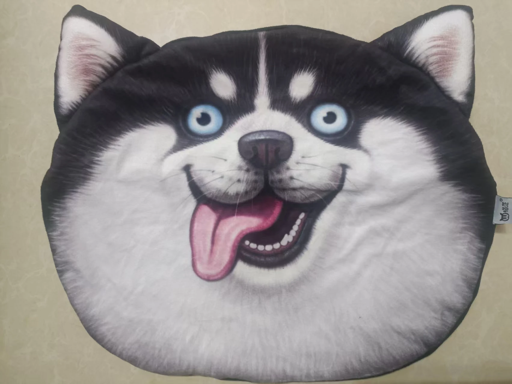 Poduszka 3D w kształcie głowy kota lub psa 35 cm Jasnozielony