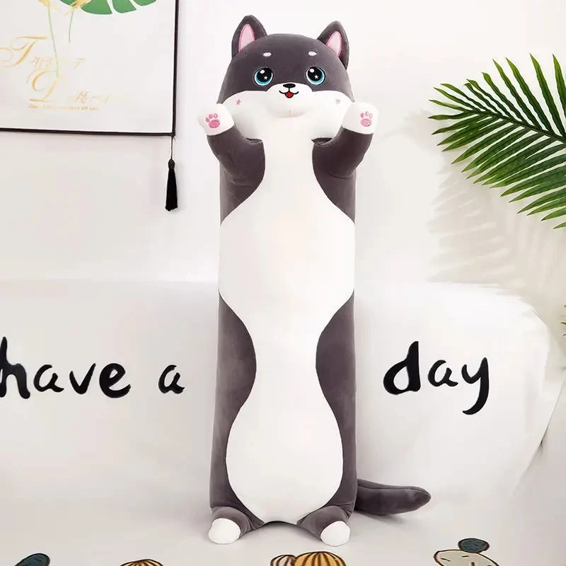 Poduszka do spania na boku w kształcie husky Ciemny szary