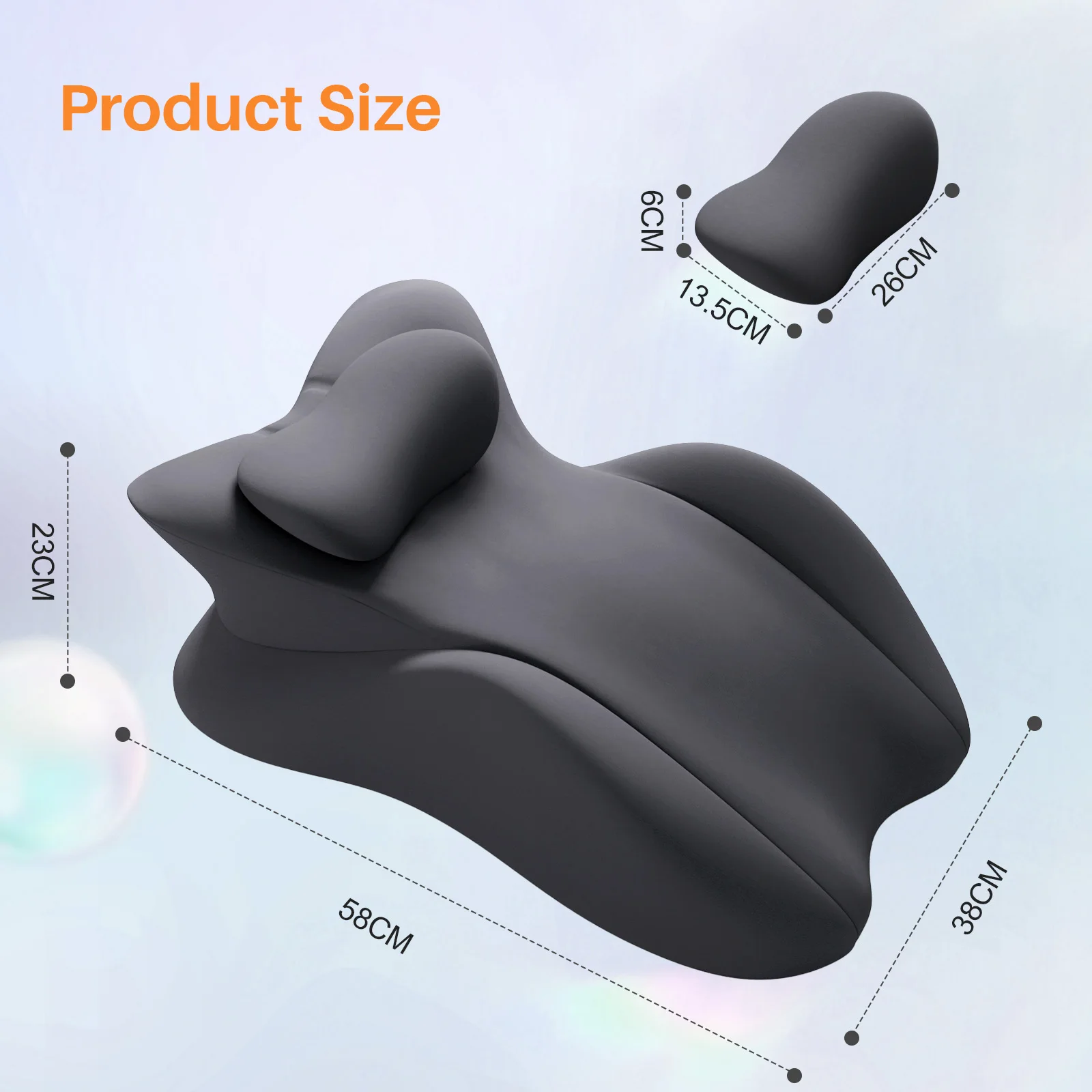 Poduszka ergonomiczna z pianki memory wielopozycyjna klin do sypialni Biały