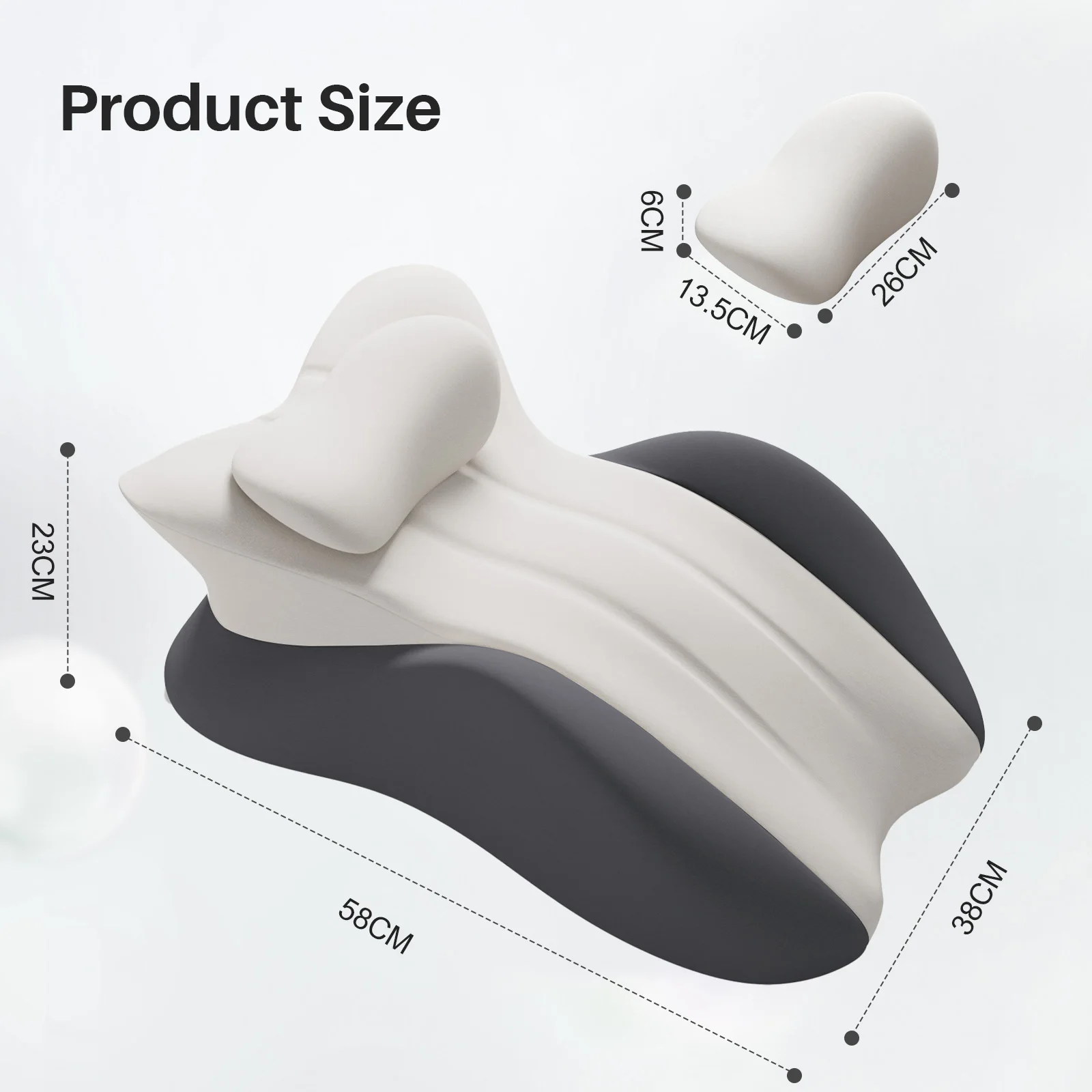 Poduszka ergonomiczna z pianki memory wielopozycyjna klin do sypialni Czerwony
