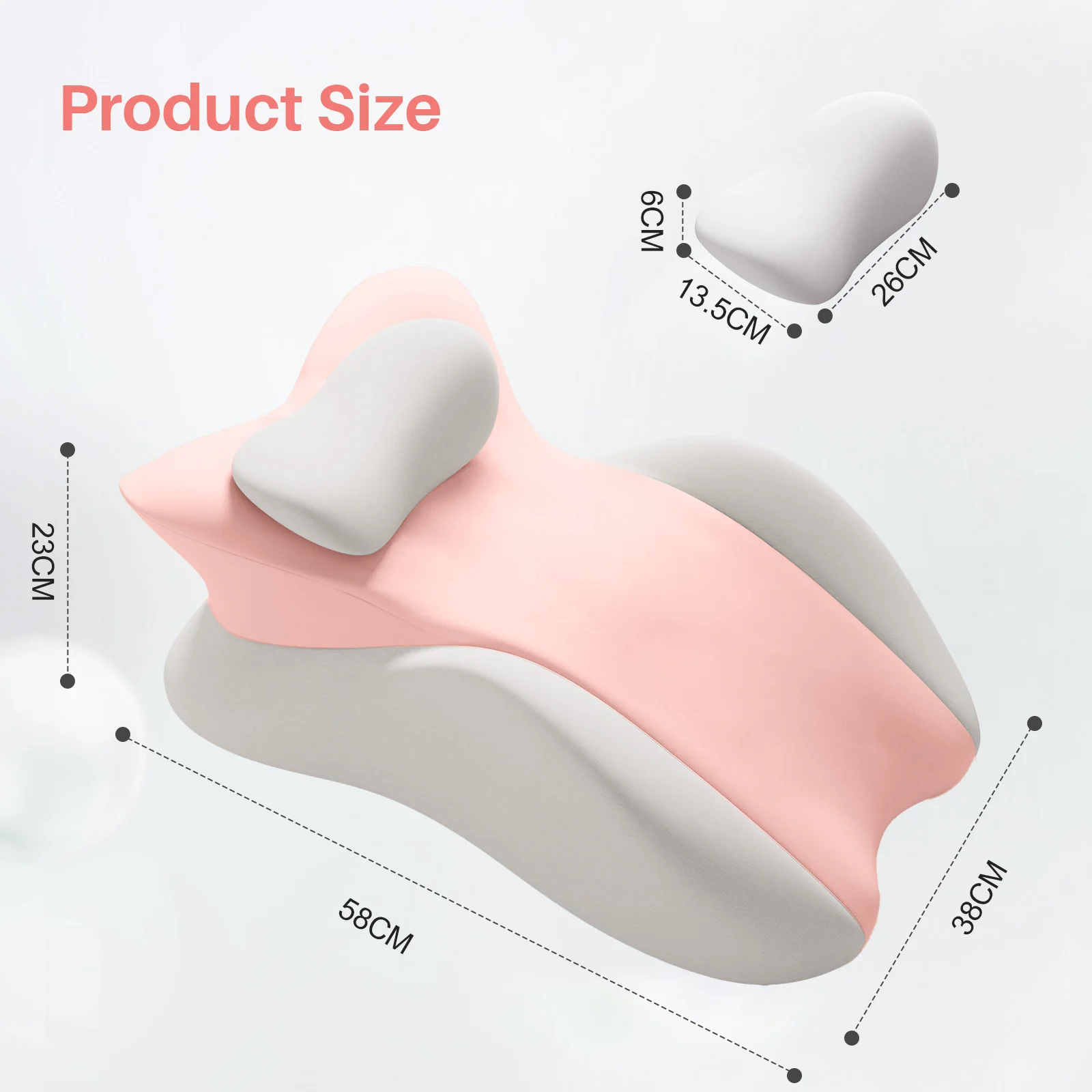 Poduszka ergonomiczna z pianki memory wielopozycyjna klin do sypialni żółty