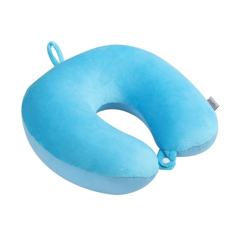 Poduszka do spania z wypełnieniem memory foam — poduszka podróżna na szyję Niebieski