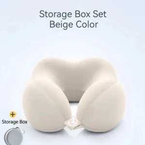 Poduszka podróżna U z kieszenią memory foam do biura i podróży Biały
