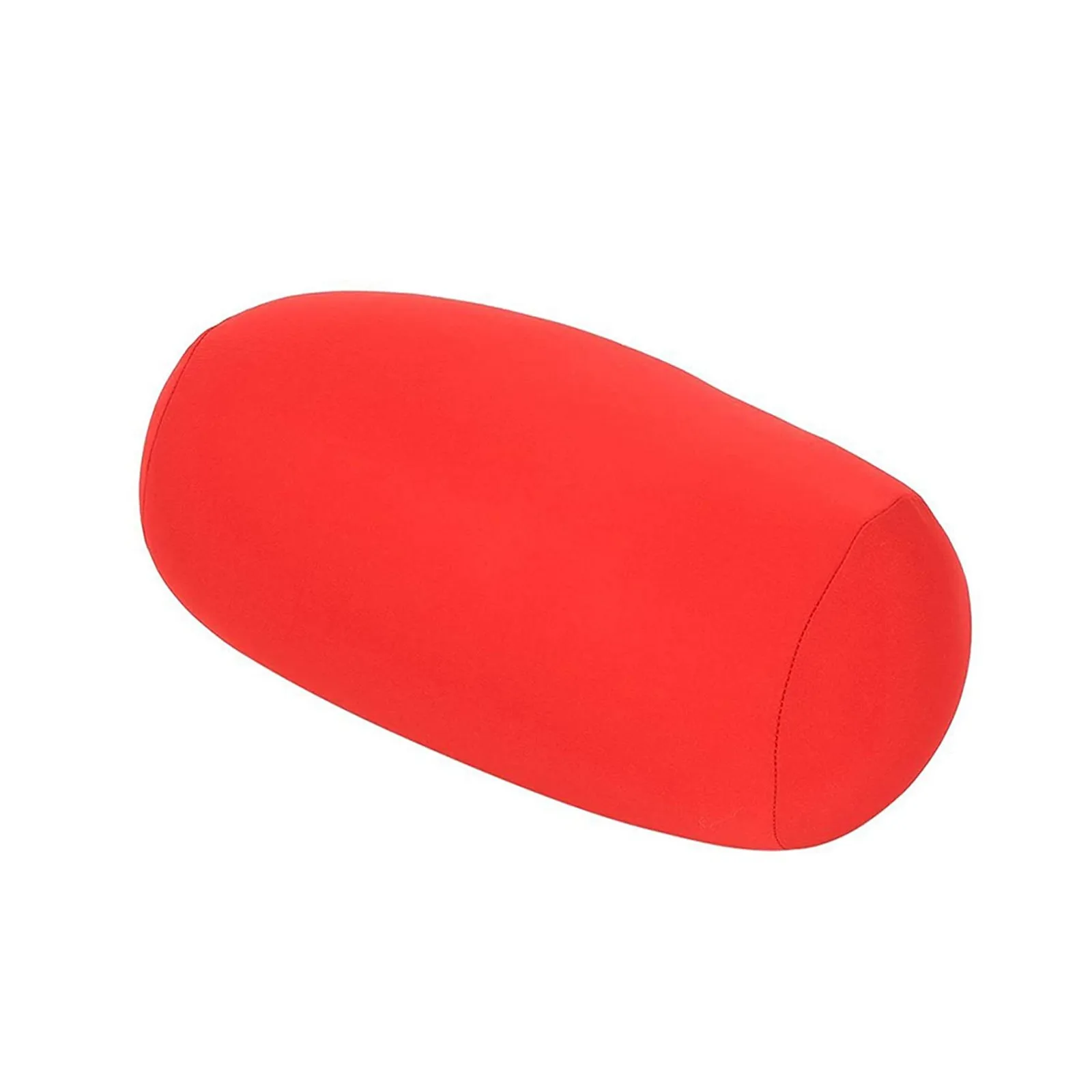 Wałkowa poduszka z mikrokoralików 30 cm — podpórka pod plecy i poduszka podróżna Czerwony