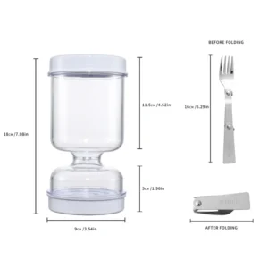 Pojemnik na ogórki kiszone z sitkiem - separator soku, klepsydra Transparent color