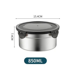 Pojemnik na żywność ze stali nierdzewnej z pokrywką Round 850ml