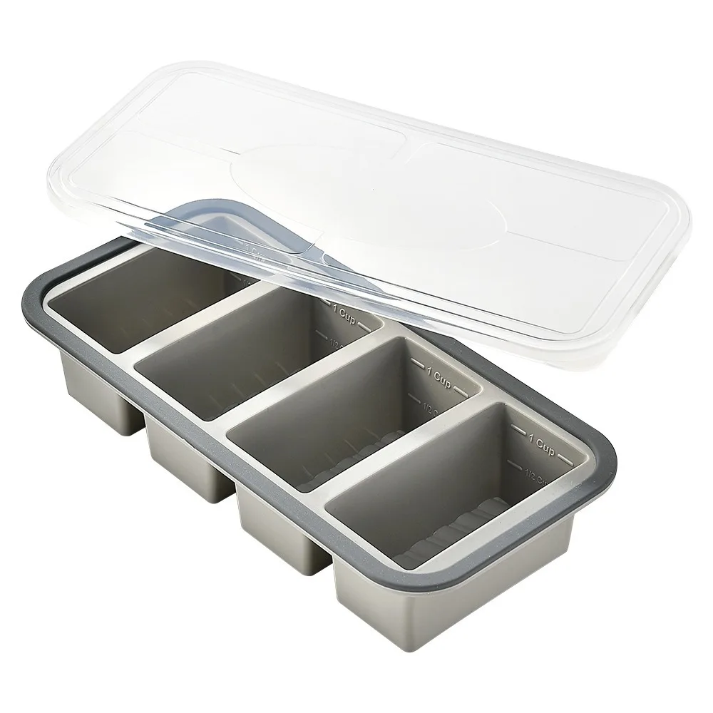 Pojemnik z przegródkami do mrożenia i mealprep Szary